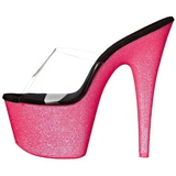 Roze 18 cm ADORE-701UVG neon plateau slippers dames met hak