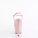 Roze 18 cm ADORE-709GP glitter plateau hoge hakken