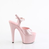 Roze 18 cm ADORE-709GP glitter plateau hoge hakken