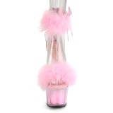 Roze 18 cm ADORE-724F pole dance hakken met veren