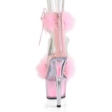 Roze 18 cm ADORE-724F pole dance hakken met veren