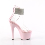 Roze 18 cm ADORE-724RS pleaser hoge hakken met strass enkel manchet