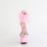 Roze 18 cm ADORE-727F pole dance hakken met veren