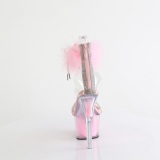 Roze 18 cm ADORE-727F pole dance hakken met veren