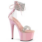 Roze 18 cm ADORE-727RS pleaser hoge hakken met strass enkel manchet