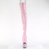 Roze 18 cm BEJ-3011-7 Hologram pole dance overknee laklaarzen