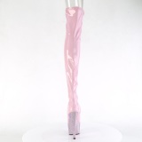 Roze 18 cm BEJ-3011-7 Hologram pole dance overknee laklaarzen