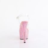 Roze 18 cm BEJEWELED-708RRS paaldans schoenen hoge hakken met strass plateau