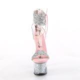 Roze 18 cm SKY-327RSI pleaser hoge hakken met strass enkel manchet