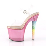 Roze 18 cm UNICORN-708T Acryl plateau hoge hakken