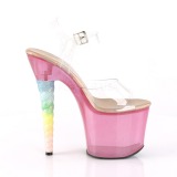 Roze 18 cm UNICORN-708T Acryl plateau hoge hakken