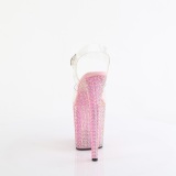 Roze 20 cm 808RRS paaldans schoenen hoge hakken met strass plateau