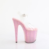 Roze 20 cm 808RRS paaldans schoenen hoge hakken met strass plateau