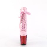 Roze 20 cm FLAMINGO-1020HG glitter exotic hakken - pole dance enkellaarzen