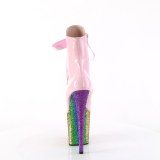 Roze 20 cm FLAMINGO-1020HG glitter exotic hakken - pole dance enkellaarzen
