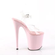 Roze 20 cm FLAMINGO-808 plateau schoenen met hakken