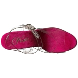 Roze 20 cm FLAMINGO-808T Plateau Sandalen met Acryl Hakken