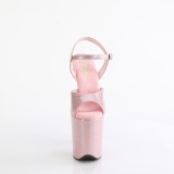 Roze 20 cm FLAMINGO-809GP glitter plateau hoge hakken