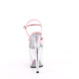 Roze 20 cm FLAMINGO-809HT Hologram plateau hoge hakken