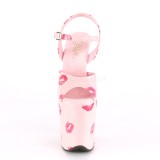 Roze 20 cm FLAMINGO-809KISSES pleaser hoge hakken met plateau