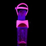 Roze 20 cm FLAMINGO-809UVT Neon Plateau Sandalen met Hoge Hak