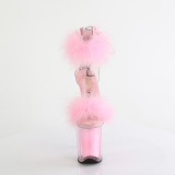 Roze 20 cm FLAMINGO-824F pole dance hakken met veren