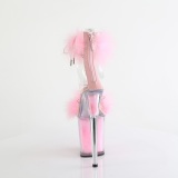 Roze 20 cm FLAMINGO-824F pole dance hakken met veren