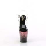 Roze 20 cm FLAMINGO glitter plateau hoge hakken