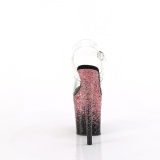 Roze 20 cm FLAMINGO glitter plateau hoge hakken