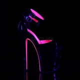 Roze 20 cm XTREME-875TT Neon plateau hoge hakken