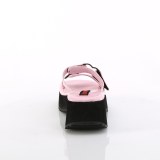 Roze 6,5 cm DEMONIA FLIP-12 emo gothic platform mules