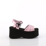 Roze 6,5 cm DemoniaCult FUNN-10 lolita emo sandalen met plateau