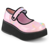 Roze 6 cm SPRITE-01 emo maryjane schoenen met gesp