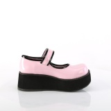 Roze 6 cm SPRITE-01 emo maryjane schoenen met gesp