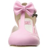 Roze 7,5 cm retro vintage FLAPPER-11 Pinup pumps met lage hak