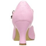 Roze 7,5 cm retro vintage FLAPPER-11 Pinup pumps met lage hak