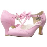 Roze 7,5 cm retro vintage FLAPPER-11 Pinup pumps met lage hak