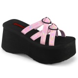 Roze 9 cm DEMONIA FUNN-15 emo gothic platform mules