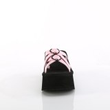 Roze 9 cm DEMONIA FUNN-15 emo gothic platform mules