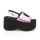 Roze 9 cm Demonia FUNN-32 lolita emo sandalen met plateau