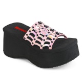 Roze 9 cm DemoniaCult FUNN-13 emo gothic platform mules