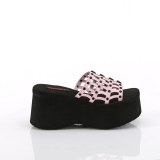 Roze 9 cm DemoniaCult FUNN-13 emo gothic platform mules