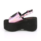 Roze 9 cm DemoniaCult FUNN-32 lolita emo sandalen met plateau