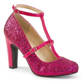 Roze Glitter 10 cm QUEEN-01 grote maten pumps schoenen