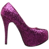 Roze Glitter 14,5 cm Burlesque TEEZE-06GW mannen pumps voor brede voeten
