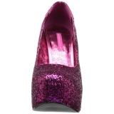 Roze Glitter 14,5 cm Burlesque TEEZE-06GW mannen pumps voor brede voeten