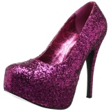 Roze Glitter 14,5 cm Burlesque TEEZE-06GW mannen pumps voor brede voeten