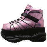 Roze Kunstleer 7,5 cm NEPTUNE-100 Plateau Gothic Schoenen Mannen