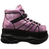 Roze Kunstleer 7,5 cm NEPTUNE-100 Plateau Gothic Schoenen Mannen