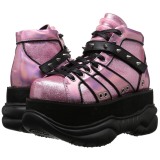 Roze Kunstleer 7,5 cm NEPTUNE-100 Plateau Gothic Schoenen Mannen